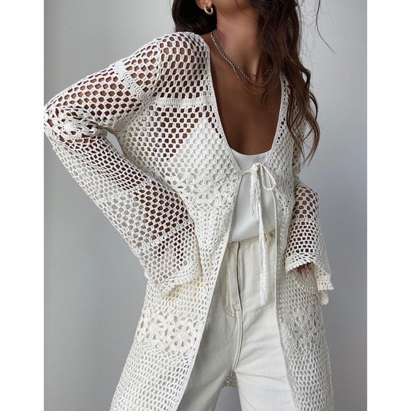 Vici Sweaters - Vici Made For Memories Crochet Cover-Up Cardigan